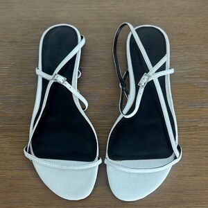 New Villa Rouge Porsche Leather White Strappy Sandals